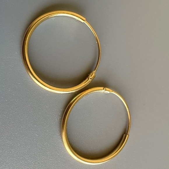 Sterling Silver Hoop Earrings 16mm - Picture 7 of 7